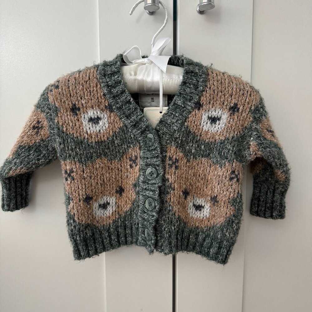 Baby Boy Teddy Bear Cardigan Sweater